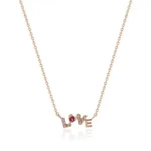 [비앤비골드] 14K LOVE 이니셜 체인 목걸이 MNN38603