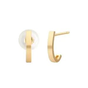 [비앤비골드] 14K J라인 링 스타일 침 귀걸이 한쌍 MNE36457