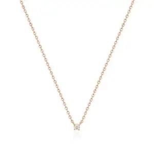 [비앤비골드] 14K 4프롱 심플라운드 체인 목걸이 S MNN38591