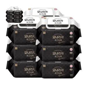 물티슈 시그니처 모나리자 100매x9팩 캡형 일회용