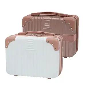 레트로 기내용 투톤 캐리어 14형 미니 가방 레디백 여행용 출장