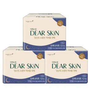 [디어스킨] 깨끗한나라 디어스킨 에어엠보 오버나이트 12Px3팩