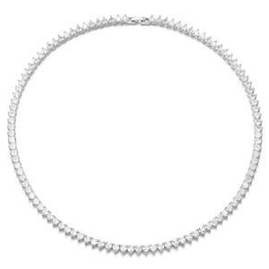 여성용 필 스타일 하트 테니스 목걸이 - 4mm 6mm 18K 화이트 골드 도금 다이아몬드 아이스 아웃 초커 큐빅 지르코니아 16-18인치