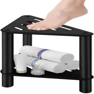 보트자크 샤워 풋레스트 내부 샤워용 스툴 다리 면도용 스테인리스 방수 - 작은 공간을 위한 수납 선반이