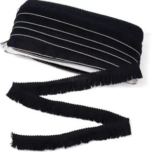 키시티 27야드 프린지 트림 태슬 1인치 폴리에스터 섬유 레이스 리본 재봉용 홈 데코 블랙