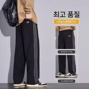 픽호샵 팬츠 남친 롱 봄 가을 캐주얼 스트라이프 빅사이즈 키작남 기모 일자 트렌드 트레이닝 꾹3
