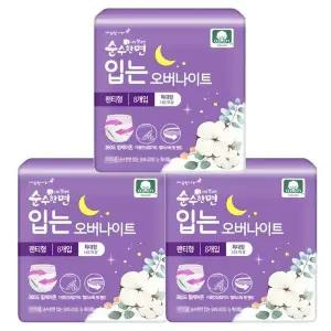[순수한면] 깨끗한나라 순수한면 입는오버나이트 팬티형생리대 특대형 8Px3팩