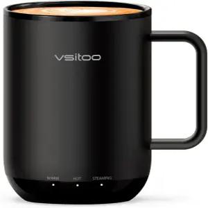 Vsitoo S3 플러스 14온스 가열 커피 머그 - 온도 조절 스마트 머그잔 워머 자동 감지 AI로 핸즈프리