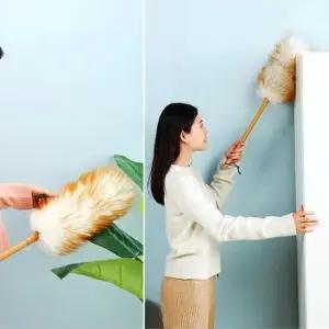 먼지털이 천연울 양털 인테리어 소형 먼지떨이