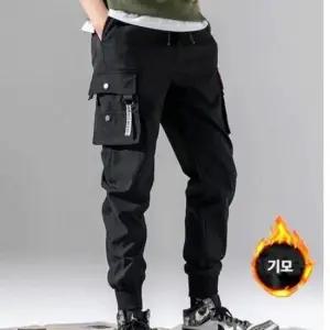 추리닝 바지공장 캐주얼 바지 따뜻한 남성 카고 남자 팬츠 기모 겨울 안감 일자 트레이닝 방한