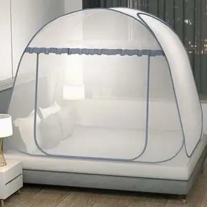 리빙피스 미세촘촘 원터치 모기장 거실모기장 (120x200cm) 그레이