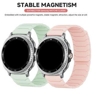 삼성 갤럭시 워치 8 44mm 40mm용 실리콘 마그네틱 밴드, 갤럭시 워치 8 클래식 46mm 스포츠 스트랩 액세서