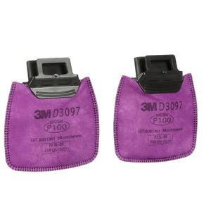 3M P100 필터, 안전한 클릭 D3097 성가신 수준의 유기 증기 및 특정 오일 비오일 기반 미립자 NIOSH 승인, 더 쉬운 호흡을 위한 듀얼 플로우, 1쌍