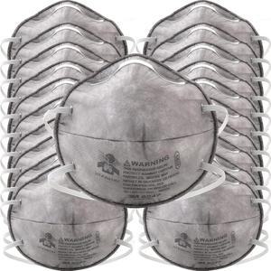 3M 미립자 8247, 20팩, R95, NIOSH 승인, 성가신 수준의 유기 증기 , 땋은 편안한 스트랩, 탄소 필터 소재, 일회용 먼지용 범용