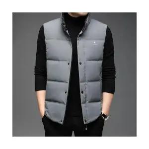 남성패션 패딩조끼 추동 차이나카라 싱글 민소매 패딩 조끼 이 스타일리쉬하고 따뜻한 상의 DL4