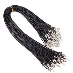 가죽 코드 목걸이 걸쇠 조절 꼰 로프 보석 만들기 DIY