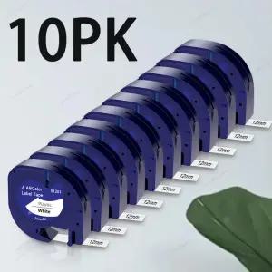3/5/10Pcs Dymo Letratag 리필과 호환 가능 91201 91331 S0721660 라벨 메이커 테이프 흰색 플라스틱 12mm