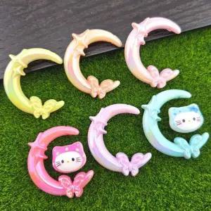 비즈팡 [BG-3-18]볼꾸파츠 아크릴 오로라나비초승달프레임 39x40mm (내경2.3mm) 볼꾸비즈 키링용 ,1개