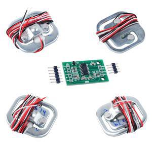 4PCS 50KG 스케일 하프 게이지 스트레인 로드셀 브리지 1PCS 무게 센서 모듈 HX711 ARDUINO 인체 AD