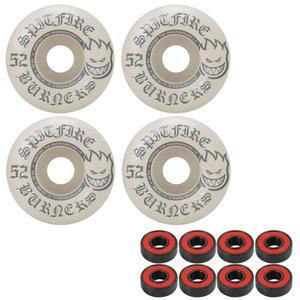 스피트파이어 스케이트보드 휠 버너 52mm 99A 화이트/실버, ABEC 5 베어링 포함