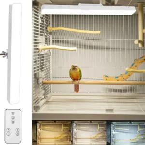 KFPSHLQE 버드 라이팅 케이지 라이트 스텝리스 디밍 타임 오프 이중 사용 충전 및 플러그인 앵무새 토끼 개