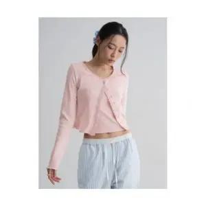 에잇세컨즈 8SECONDS 포인텔 긴소매 카디건 라이트 핑크 1707326