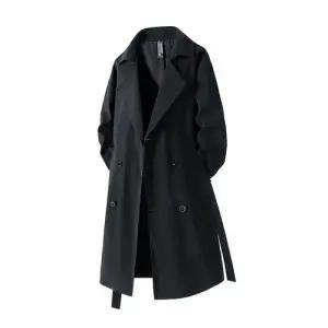 남친 하프 가을 캐주얼 빈티지 트렌치 코트 멋스러운 오버 니 원픽3