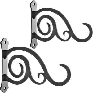 홍킴 6인치 야외 실내 장식용 철제 랜턴 벽걸이 바람 소리 벌새 모이통 양초 홀더(블랙 2개 세트)