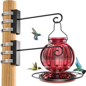 시사카카 2팩 새 모이통 걸이 후크 조절 가능한 클립 링이 있는 폴 마운팅 키트 캠핑 랜턴 랙용 야외