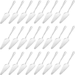 Tosnail 24개입 스테인리스 스틸 케이크 서버 파이 피자 주걱 커터 슬라이서 스크레이퍼