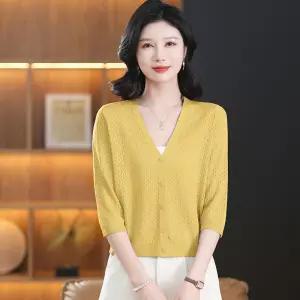 픽호샵 여친 니트 춘하 아우터 쇼트 상의 간절기 키작녀 칠부 카디건 케이프 쿨링 가디건 꾹1