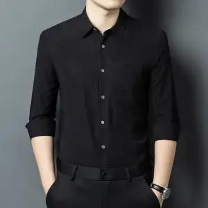 픽호샵 캐주얼 남성 키작남 솔리드 셔츠 봄가을 긴팔 칼라 포켓 린넨 꾹3