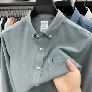 픽호샵 남친 캐주얼 키작남 솔리드 포켓 셔츠 긴팔 춘추면 출근 꾹3