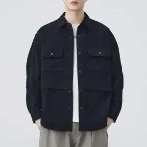 픽호샵 남성 빈티지 캐주얼 가을 솔리드 셔츠 키작남 트렌드 꾹3