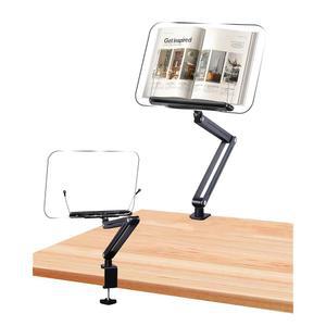 클램프가 있는 ASIEIT 책꽂이 릴 책상 클램프 360 주방용 요리책꽂이 레시피 높이 및 각도 조절 가능 접이