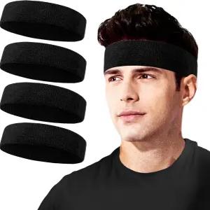 스웨트밴드 남녀용 스포츠 스웨트 밴드 운동용 수분 위킹 테리 천 면 머리띠 테니스 달리기 농구 운동