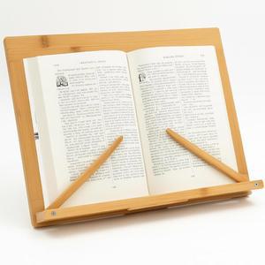 손을 자유롭게 읽을 수 있는 크래프틸럭스 대나무 책 스탠드 레시피 요리책 잡지 태블릿 노트북을 위한