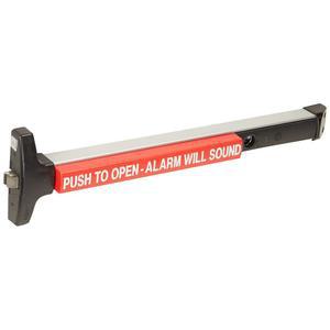 36인치 와이드 도어용 Detex V40EB62836 림 출구 장치, 9볼트 배터리로 출구 알람, 양극 산화 알루미늄 마감 완료