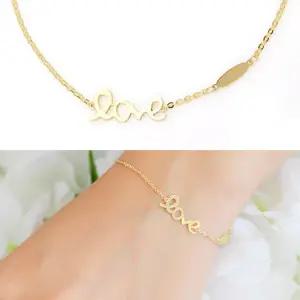 정품 14K 골드 팔찌 심플러브 금 팔찌
