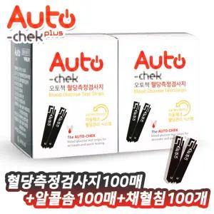 오토첵 혈당측정검사지 100매+알콜솜100매+채혈침100개