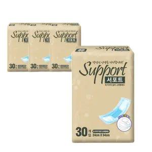 서포트 성인용 속기저귀 슬림패드 남녀공용 일자형 30매 X 4팩 절약형 환자용 산모용
