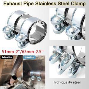 자동차 오토바이 범용 2인치2.5인치 배기 클램프 스테인리스 스틸 튜브 파이프 연결 조인트 슬리브 조절 가