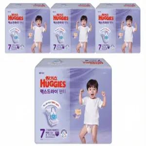 하기스 NEW 맥스드라이 팬티형 기저귀 7단계 남아용 32매 2팩 2개