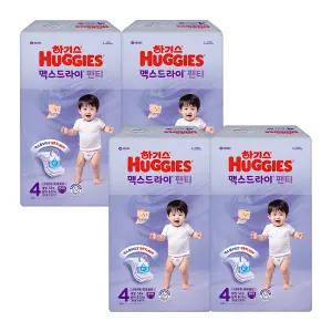 하기스 NEW 맥스드라이 팬티형 기저귀 4단계 남아용 52매 4팩 1개