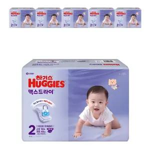 하기스 NEW 맥스드라이 밴드형 기저귀 2단계 공용 58매 3팩 2개