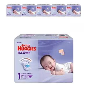 하기스 NEW 맥스드라이 밴드형 기저귀 1단계 공용 68매 3팩 2개