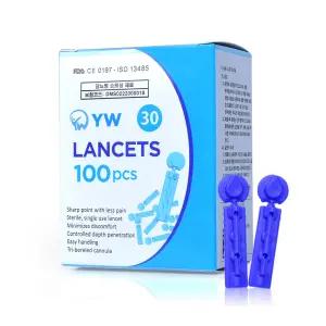 사혈침 100개 30G 당뇨침 여드름짜는 바늘 YW 일회용 란셋 채혈침 일회용침 랜싯