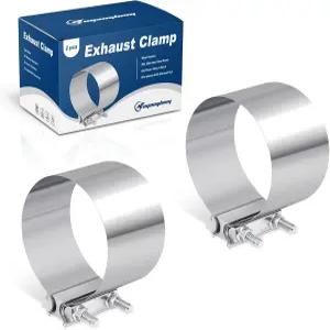 4.0인치 배기 클램프 버트 조인트 밴드 파이프 머플러 촉매 변환기용 스테인리스 스틸 슬리브 커플러 2팩