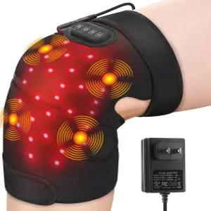 무릎 을 위한 ROHVEMJ 온열 패드 열과 붉은 빛이 있는 마사지기660/850nm 강력한 모터 4개 긴 2M 전원 코드