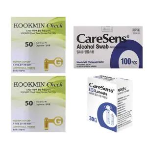 녹십자엠에스 녹십자 국민첵 혈당측정검사지 +침100개+알콜솜100매 100매입, 1개